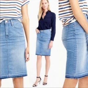 J. Crew Raw Hem Jean Skirt - SIZE 28